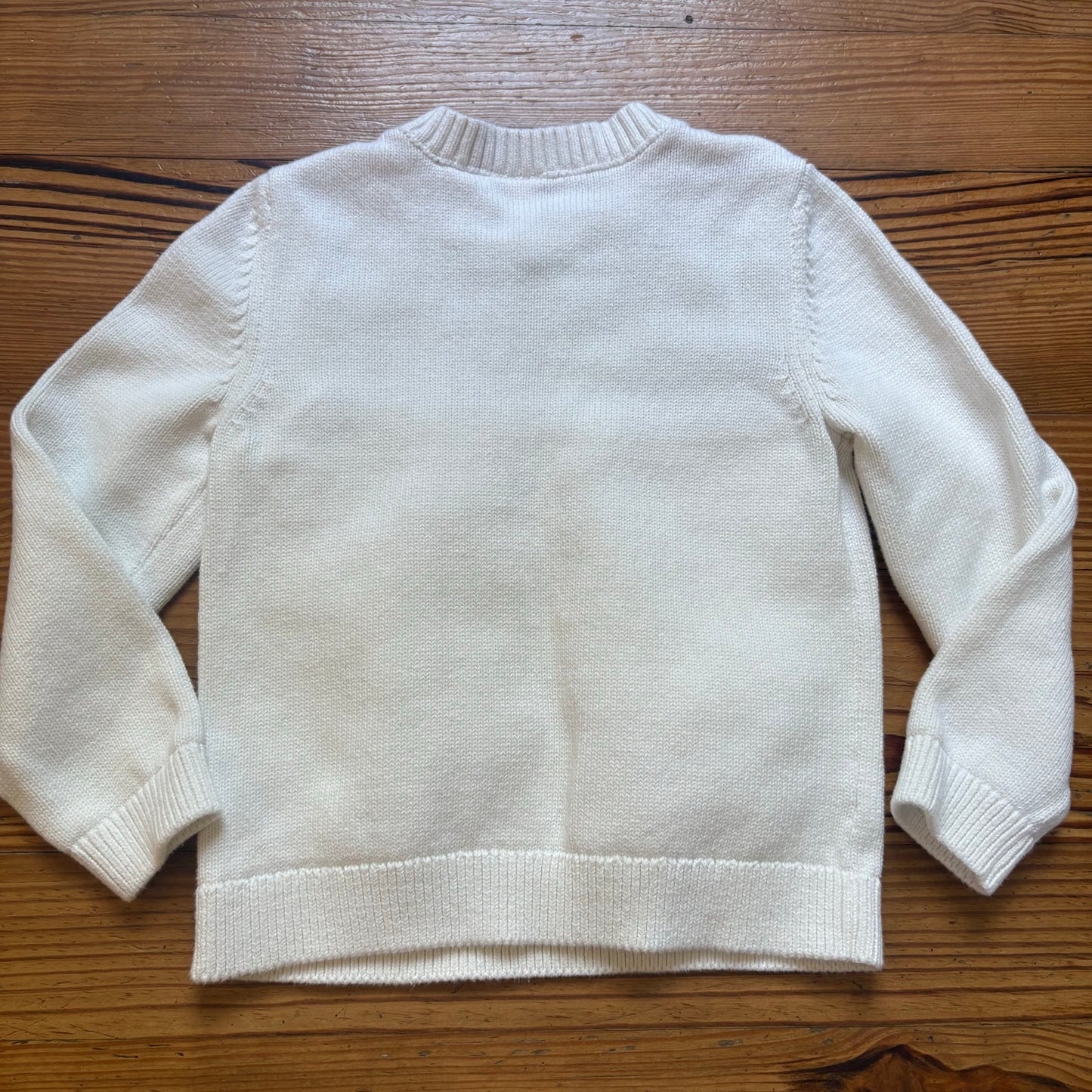 Carter's white red pink holiday floral knit crew girls sweater SIZE 6