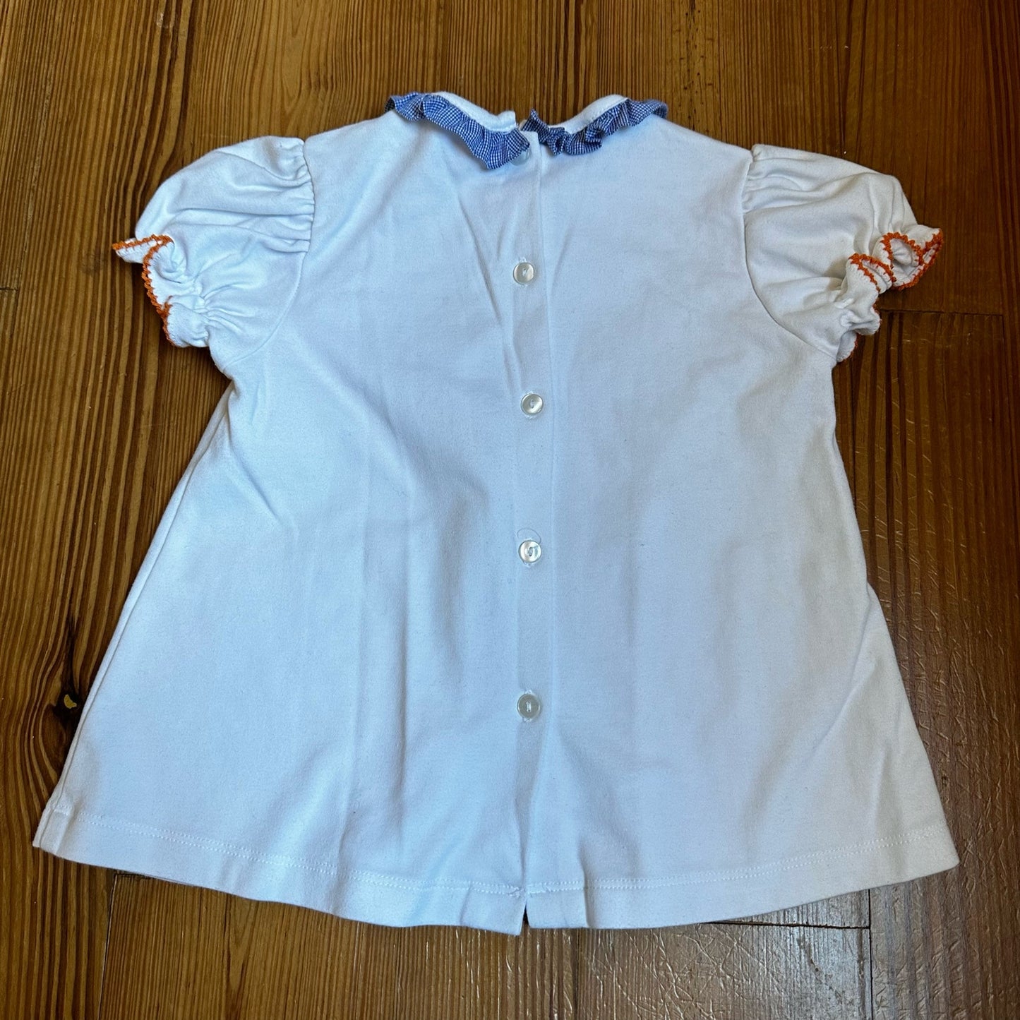 Anavini white blue plaid pumpkin short sleeve tee shirt SIZE 4T