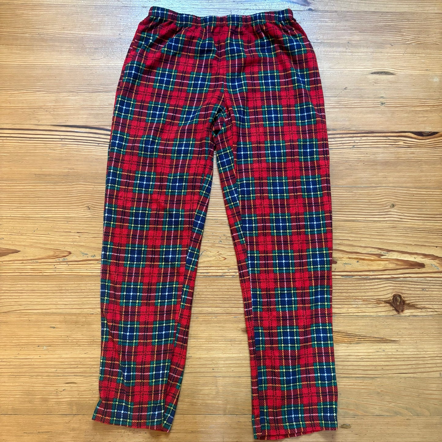 Ralph Lauren red blue plaid plaid fleece long sleeve pant sleep set SIZE S