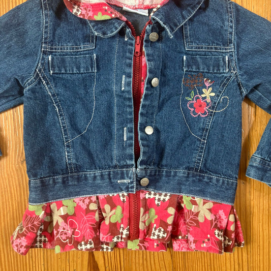 B.T. Kids 90s jean floral embroidered sweater toddler jacket SIZE 5T