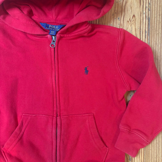 Polo Ralph Lauren red long sleeve full zip toddler hoodie sweatshirt SIZE 4T