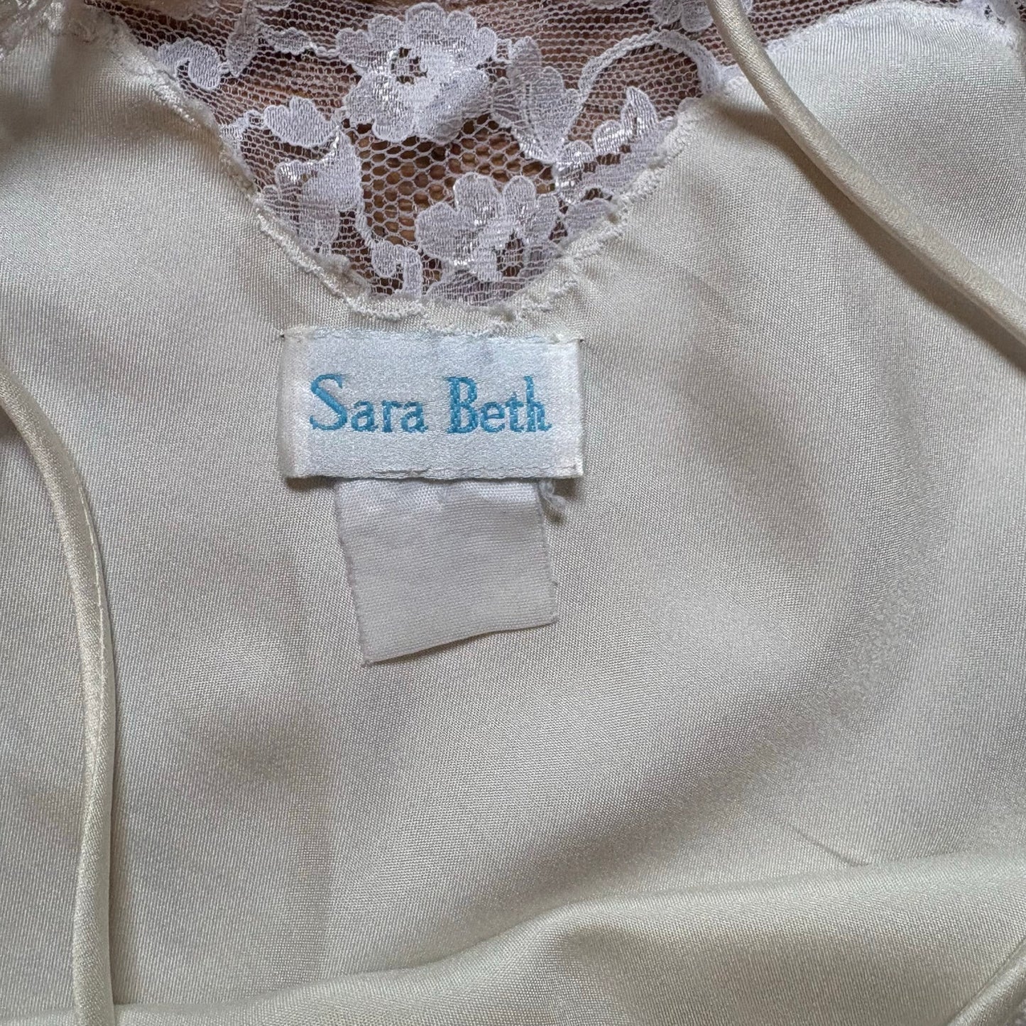 Sara Beth vintage white lace trim slip dress SIZE L