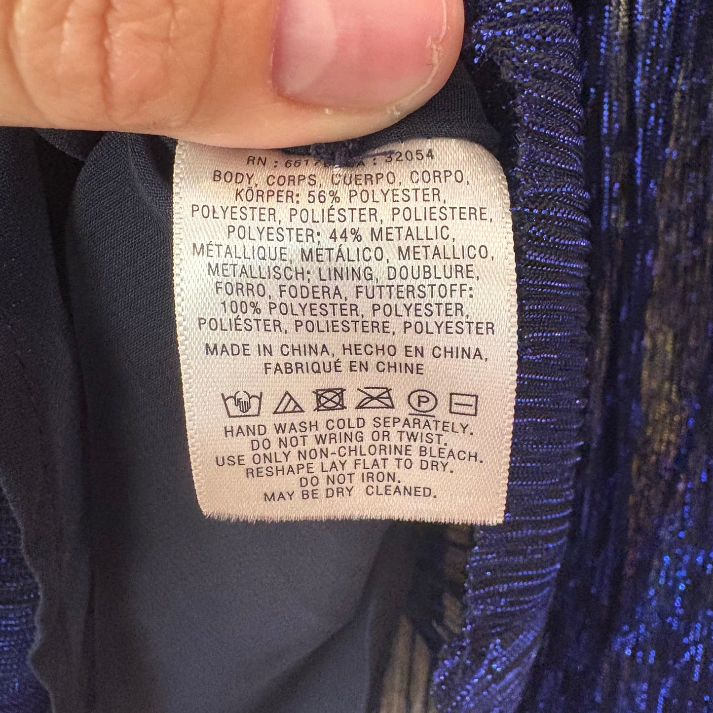 Anthropologie Moulinette Soeurs blue ruffle metallic long sleeve blouse SIZE S