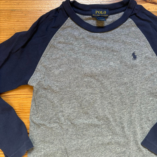 Polo Ralph Lauren gray navy long sleeve 3 shirt SIZE 6