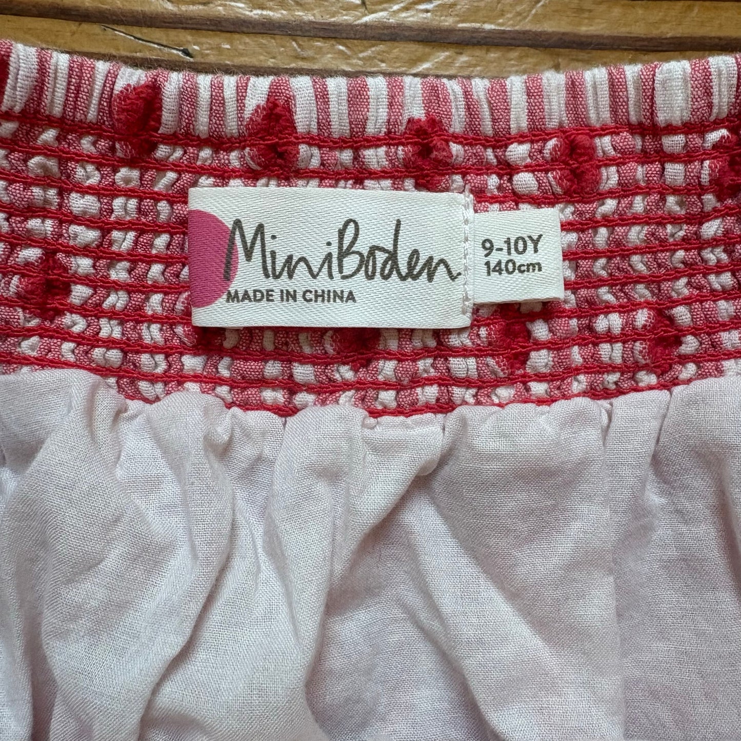 Mini Boden red white striped polka dot shorts lined girls skirt SIZE 9