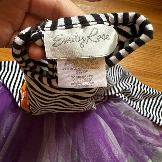 Emily Rose black white striped halloween long sleeve tutu dress SIZE 4T