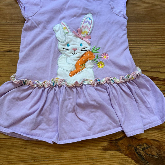 Good Lad purple short sleeve bunny spring embroidered ruffle dress SIZE 3T