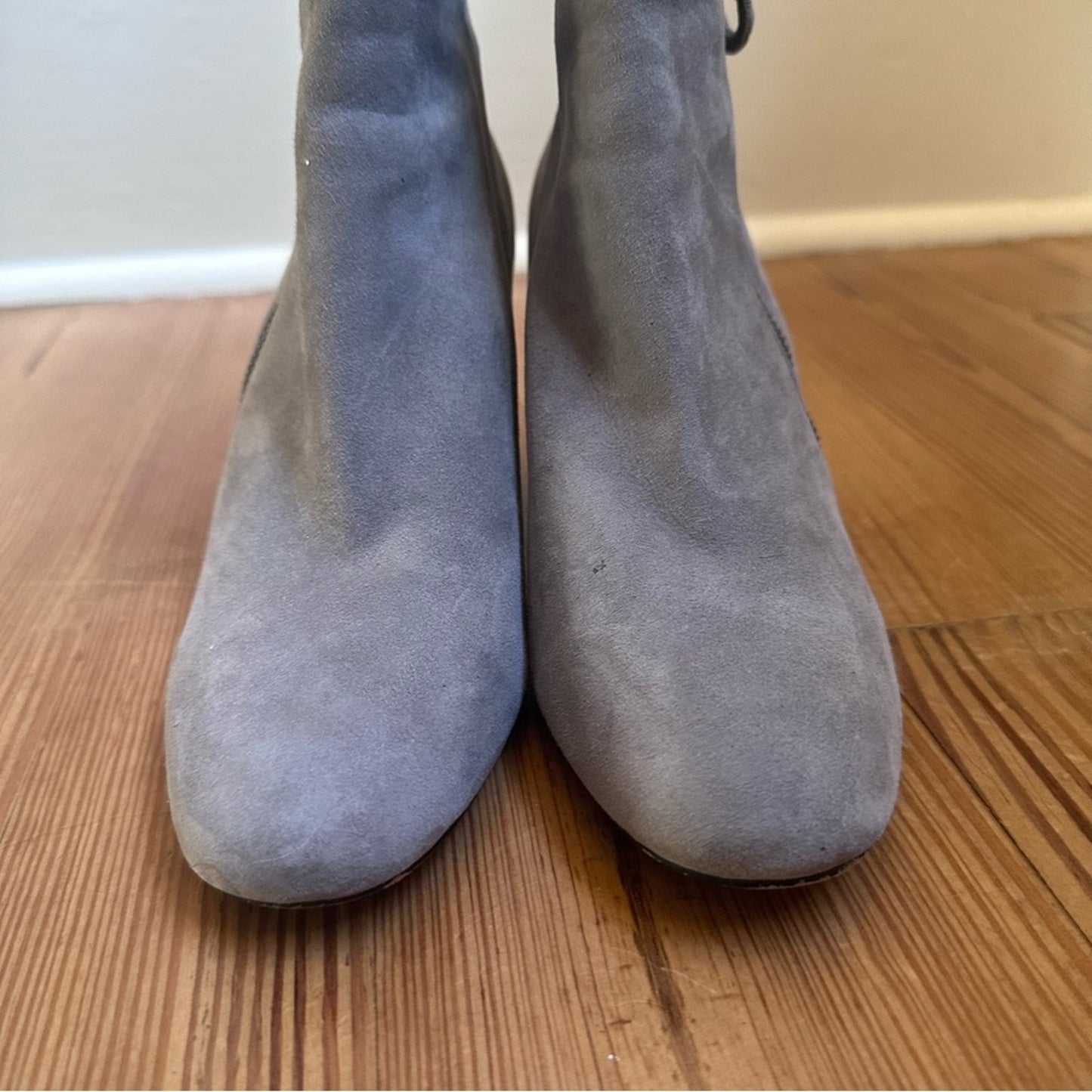 1.State Preete gray leather suede heeled booties SIZE 9