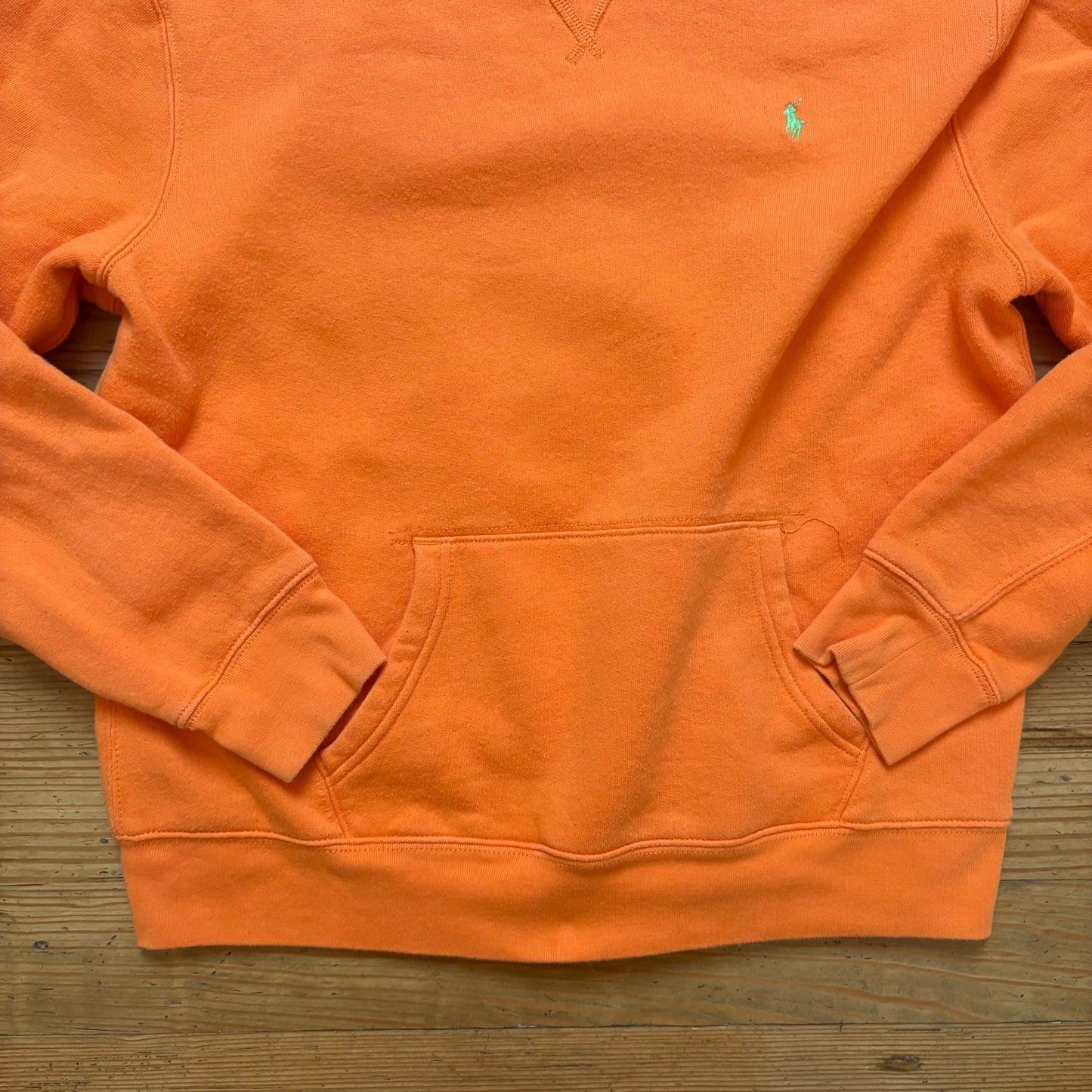Polo Ralph Lauren orange green pony pullover hoodie sweatshirt SIZE XL