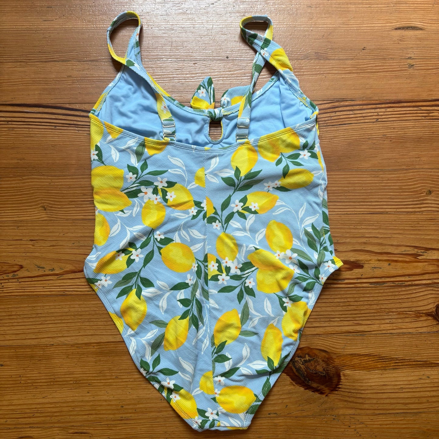 NWT Light blue yellow lemon cheeky one piece swimsuit SIZE XL/XXL