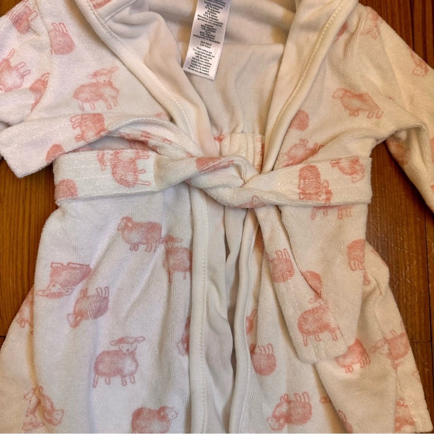 Carters terry cloth long sleeve hooded wrap robe SIZE 0-9