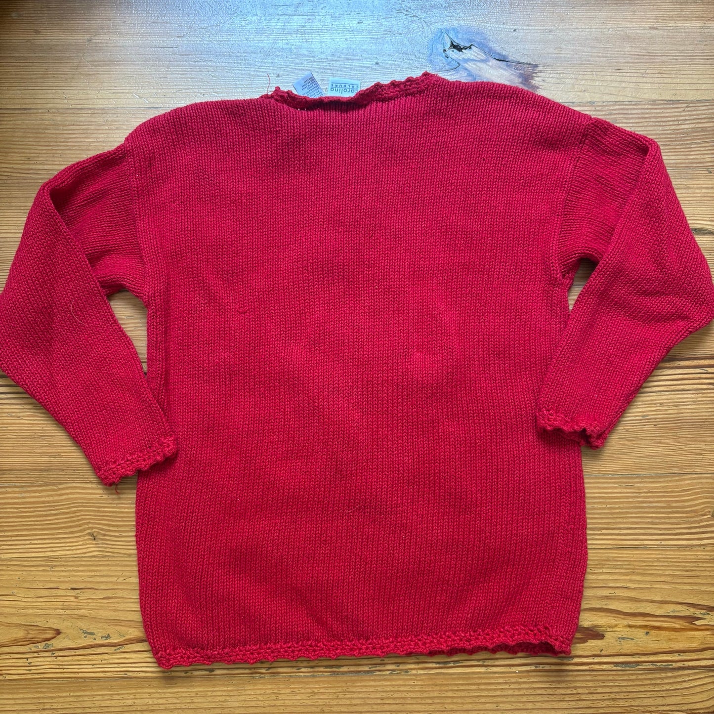 Carolina Colours red knit vintage Christmas holiday sweater SIZE L