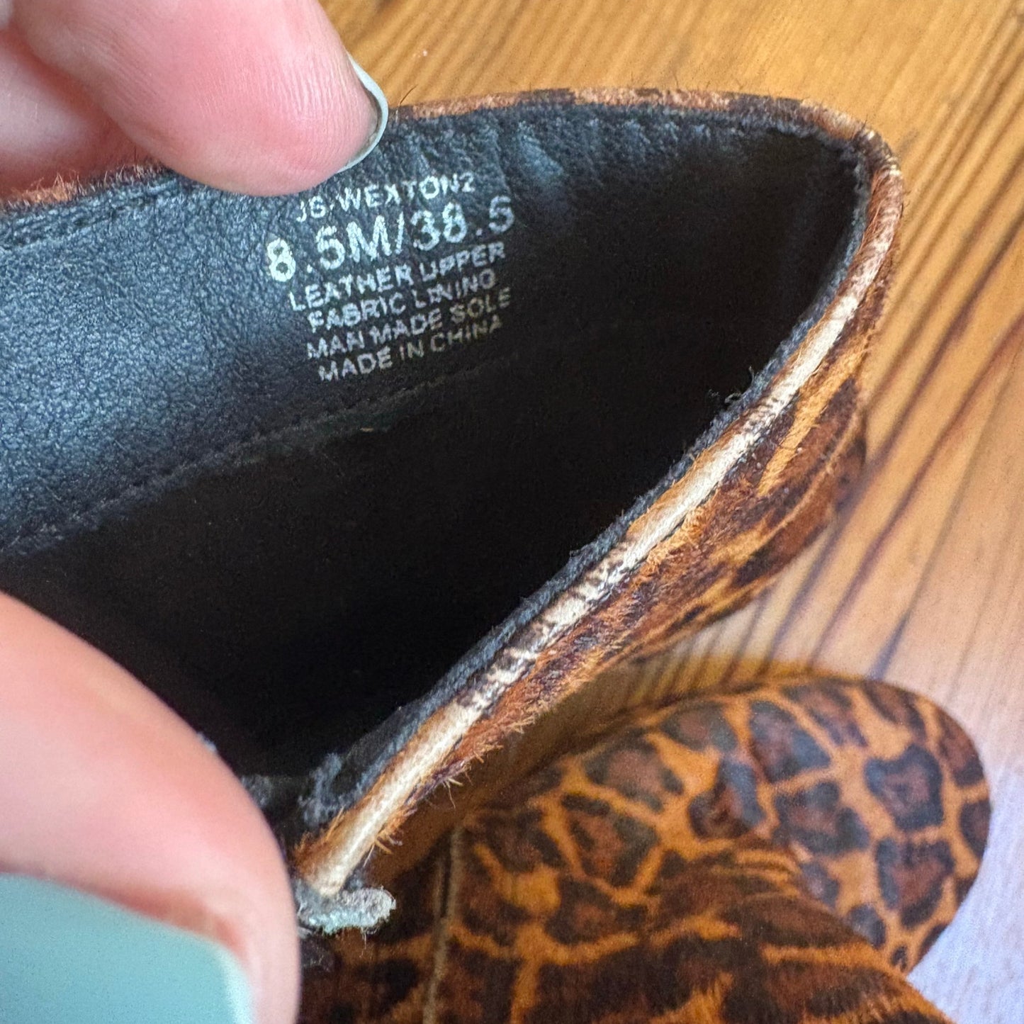 Jessica Simpson leather cheetah print studded heel booties SIZE 8.5