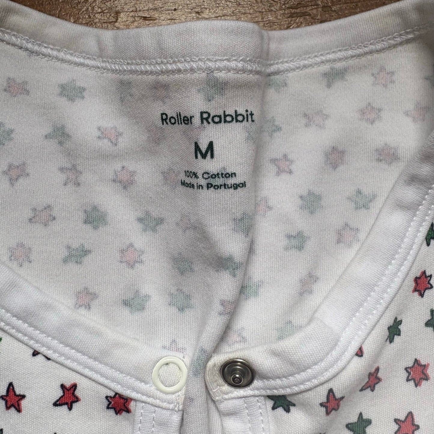 Roller Rabbit Starry Night white little star long sleeve pajama set SIZE M