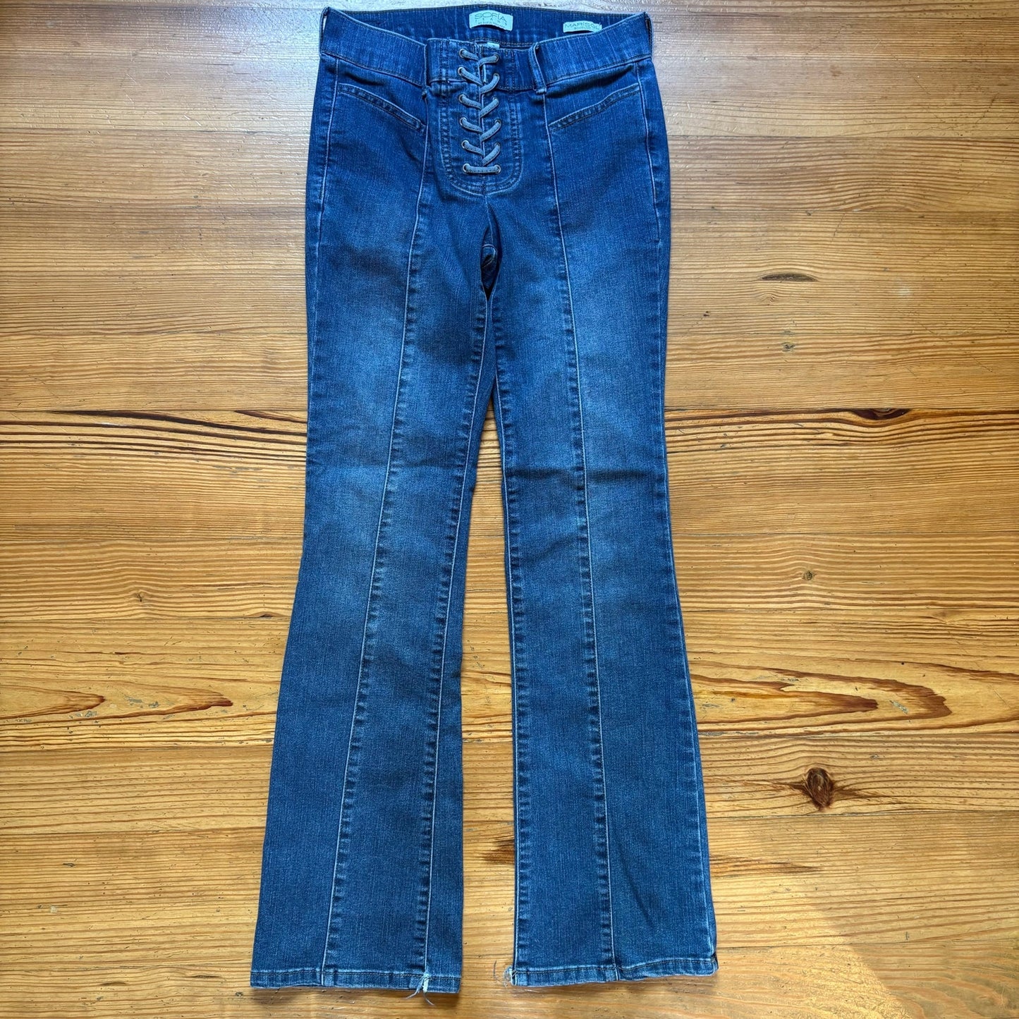 Sofia by Sofia Vergara dark wash lace fly bootcut jeans SIZE 2
