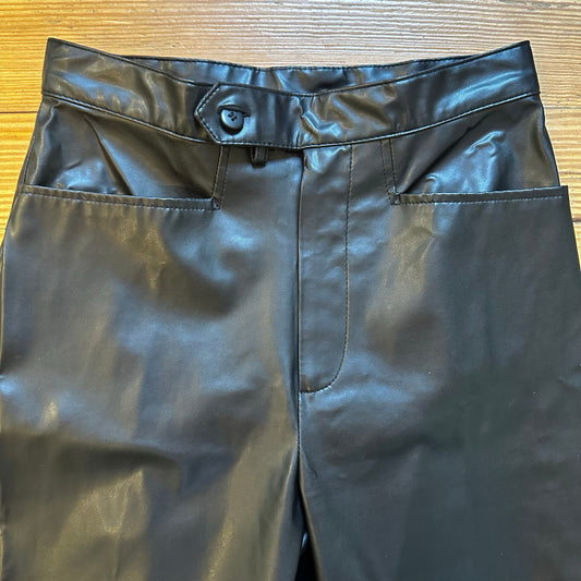 Carolina Blues black faux leather high rise straight leg pants SIZE 4