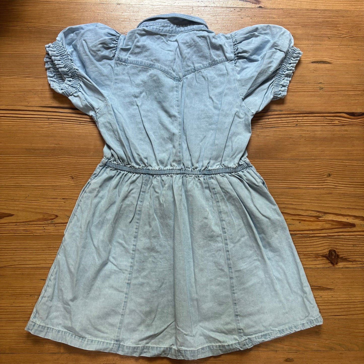 American Eagle Outfitters light blue denim short snap front dress SIZE L