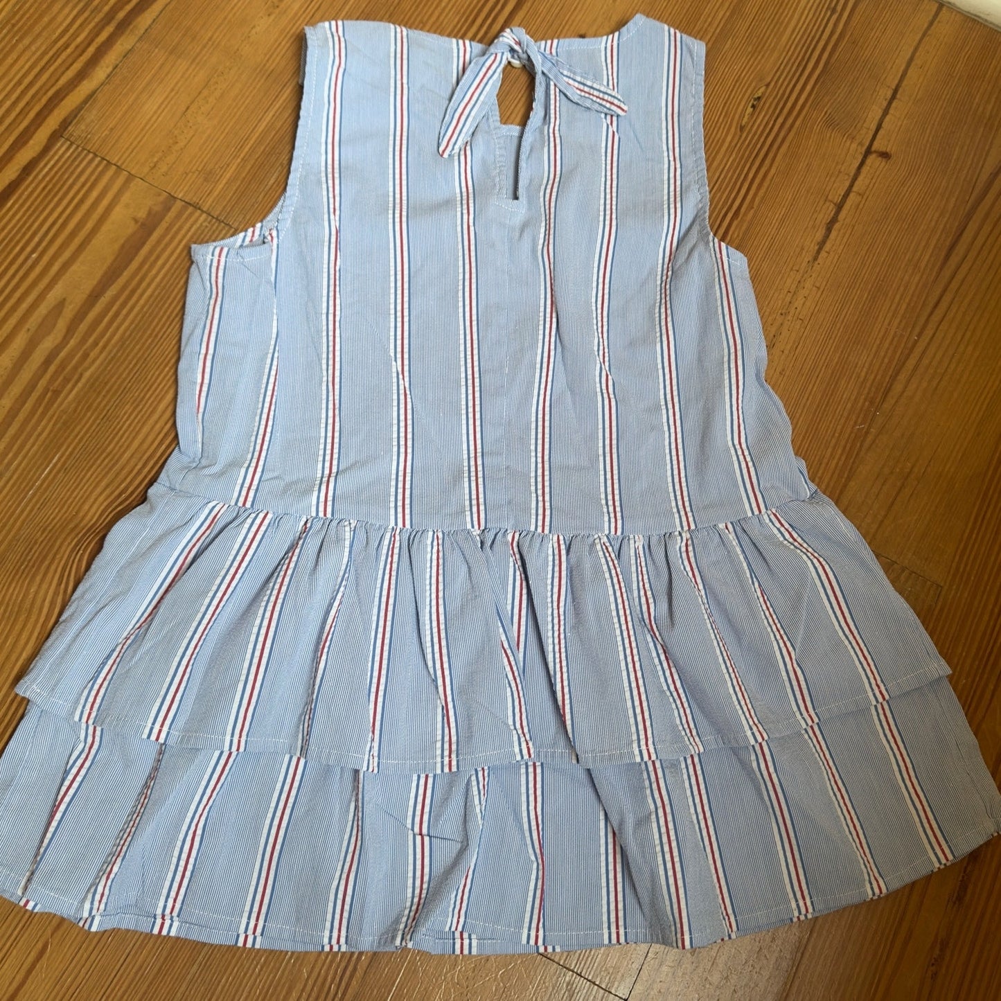 Vineyard Vines blue white striped peplum layered tank SIZE XS