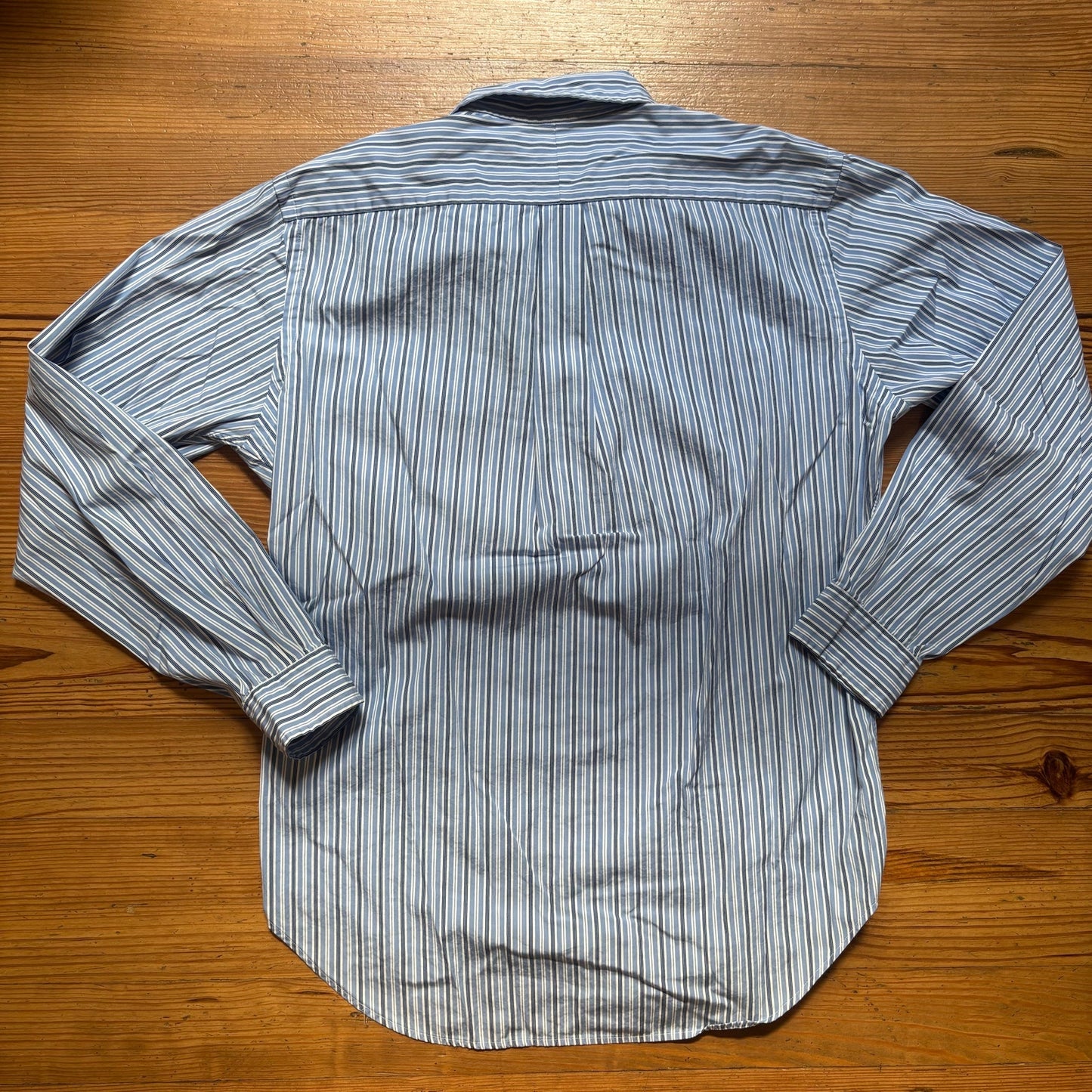 Ralph Lauren blue striped classic fit mens long sleeve button up shirt SIZE M