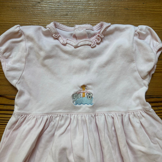 Light pink Noah's Arch embroidered short sleeve pima cotton girls dress SIZE 4