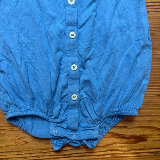 Kate Quinn modal blue short sleeve button up bodysuit SIZE 2T