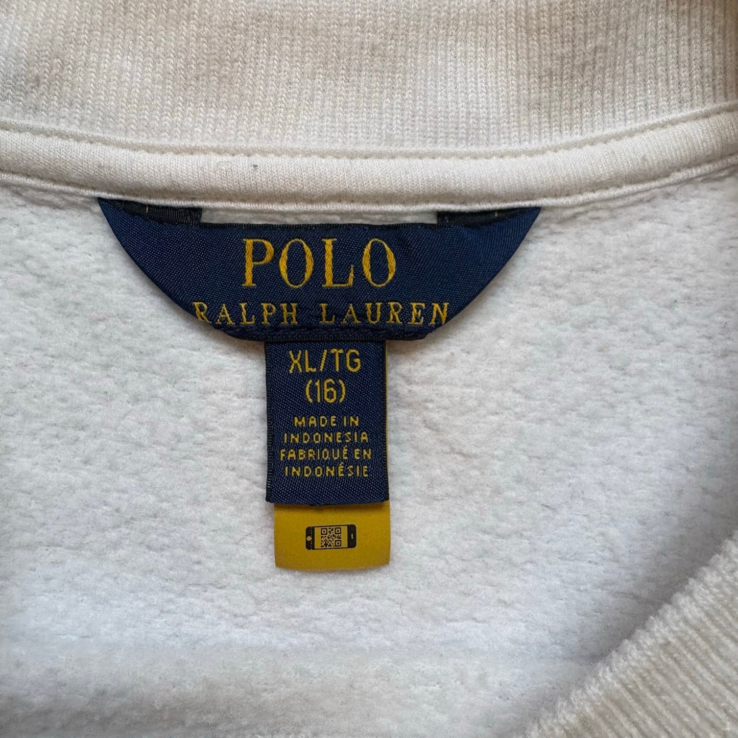 Polo Ralph Lauren white long sleeve navy pony ruffle sweater dress SIZE 16
