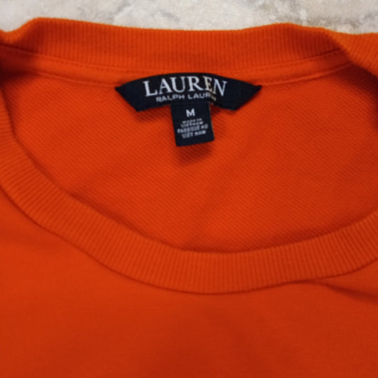 Ralph Lauren orange short sleeve perforated shoulder sport sweatshirt SIZE M