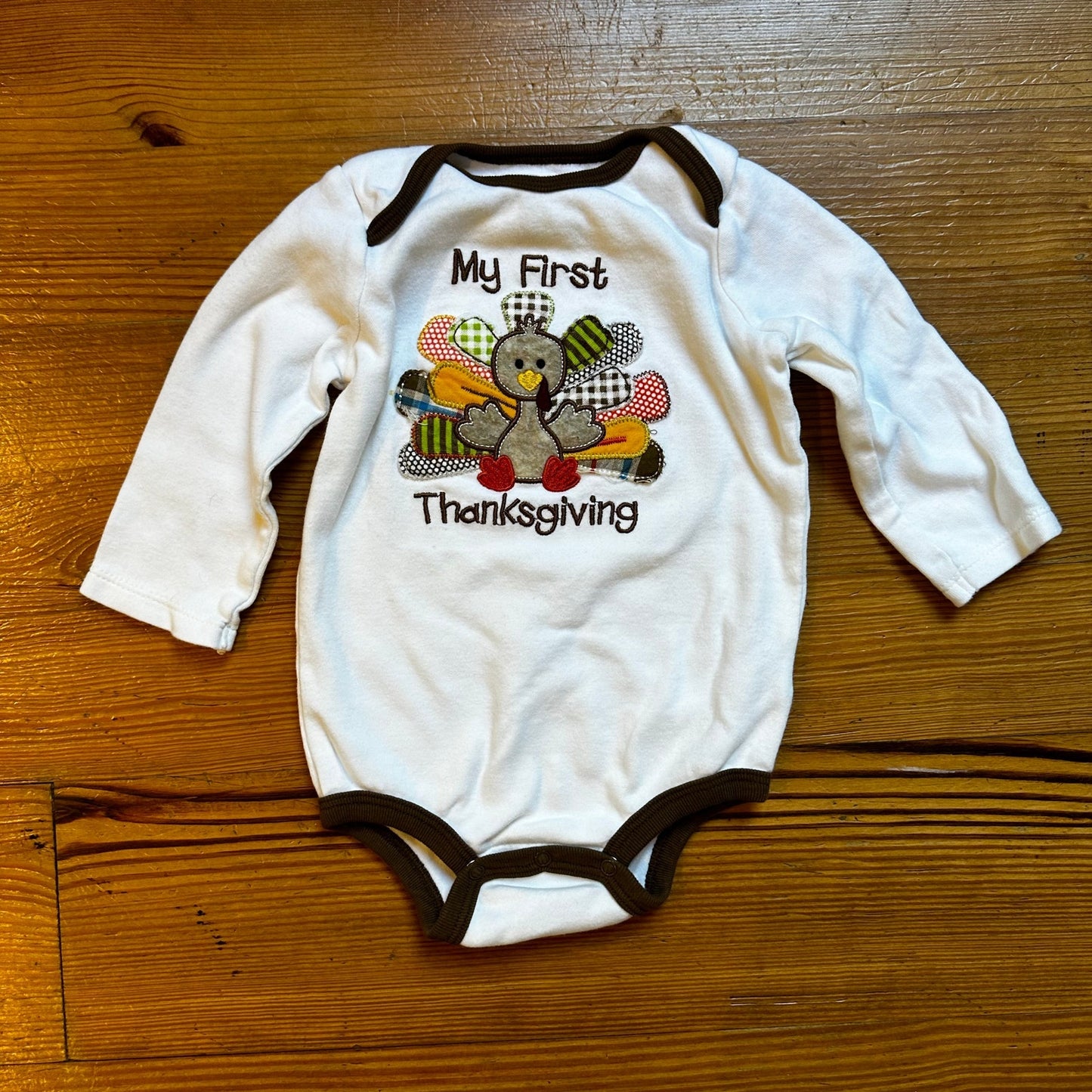 Koala Kids white turkey first Thanksgiving one piece SIZE 12M