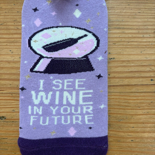 NWT purple fortune teller Wine in your Future wine bottle sock