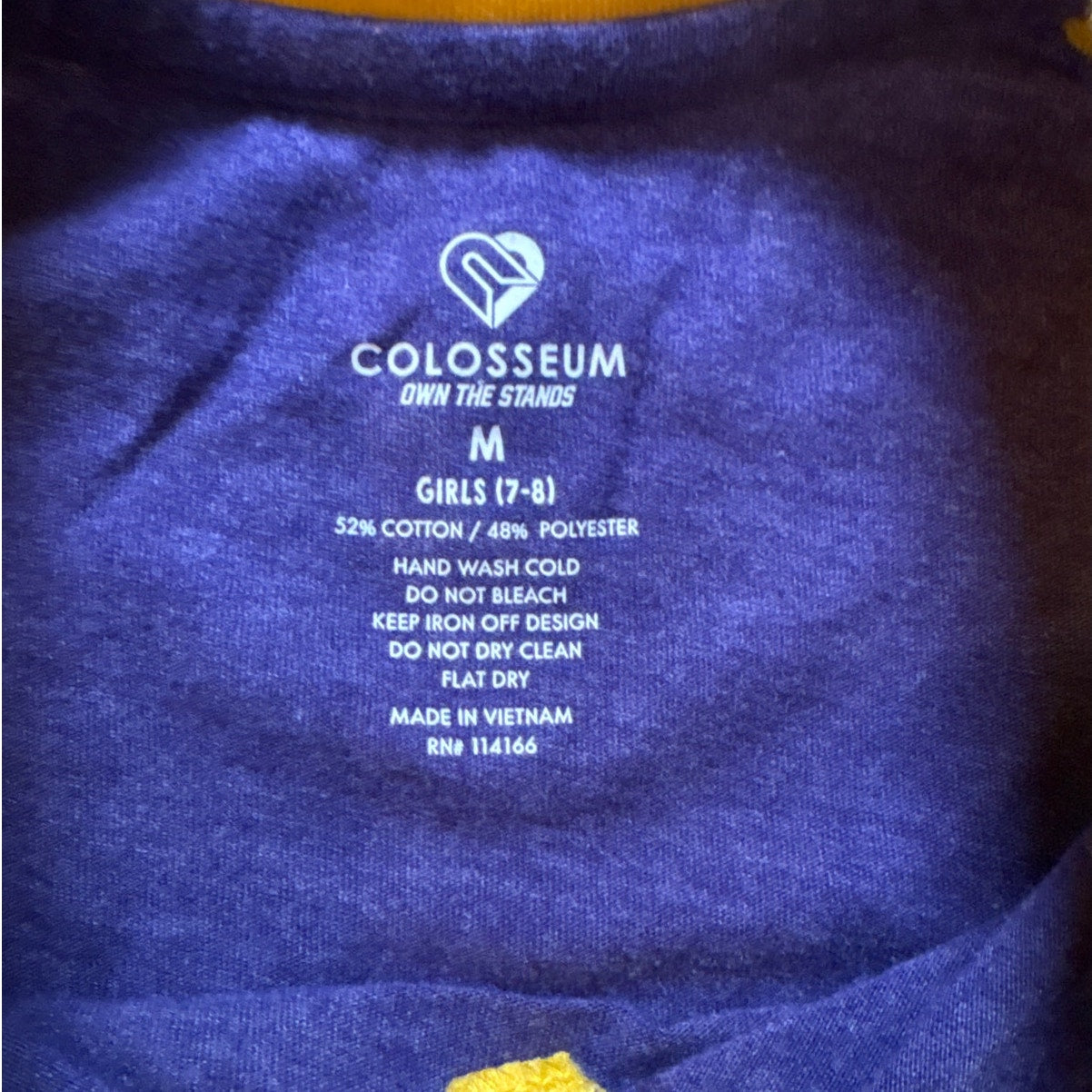 Colosseum Athletics LSU Tigers yellow purple long sleeve youth shirt SIZE M