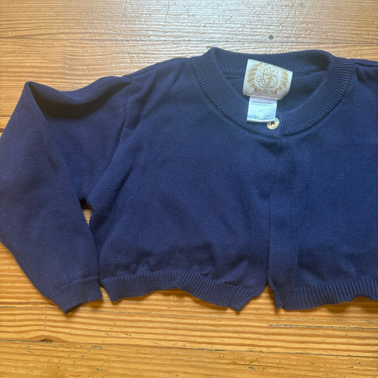 The Beaufort Bonnet Company dark navy blue cropped cape pima sweater SIZE 4T