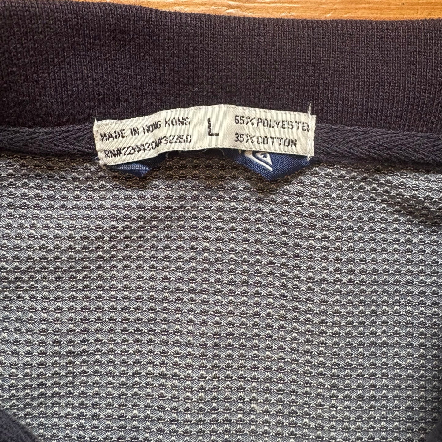 Quicksilver y2k retro blue knit collar polo mens shirt SIZE L
