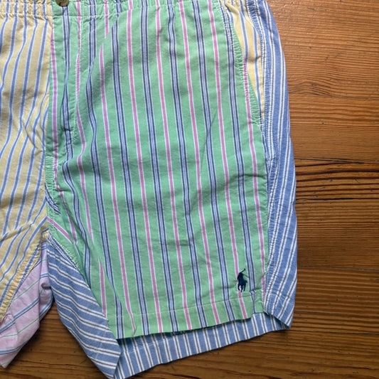 Polo Ralph Lauren pastel striped patchwork drawstring mens shorts SIZE XL
