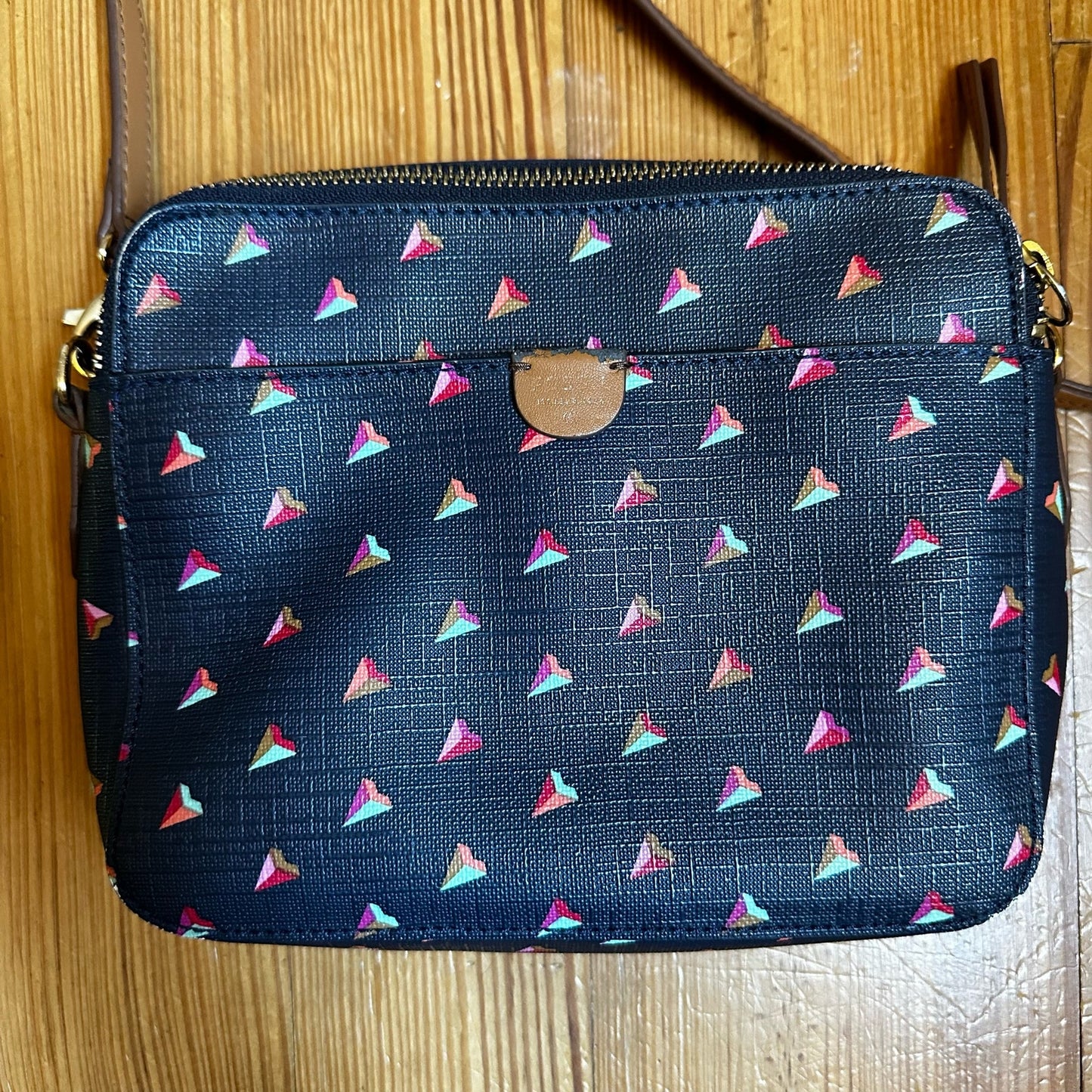 Fossil Sydney navy geometric crossbody shoulder bag