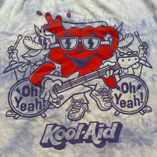 Kool-Aid purple white tie dyed short sleeve graphic shirt SIZE XL