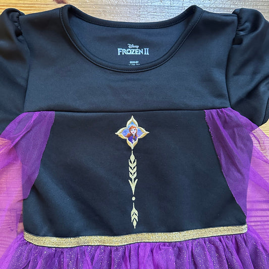 Disney Frozen black purple short sleeve tulle dress SIZE M 7-8