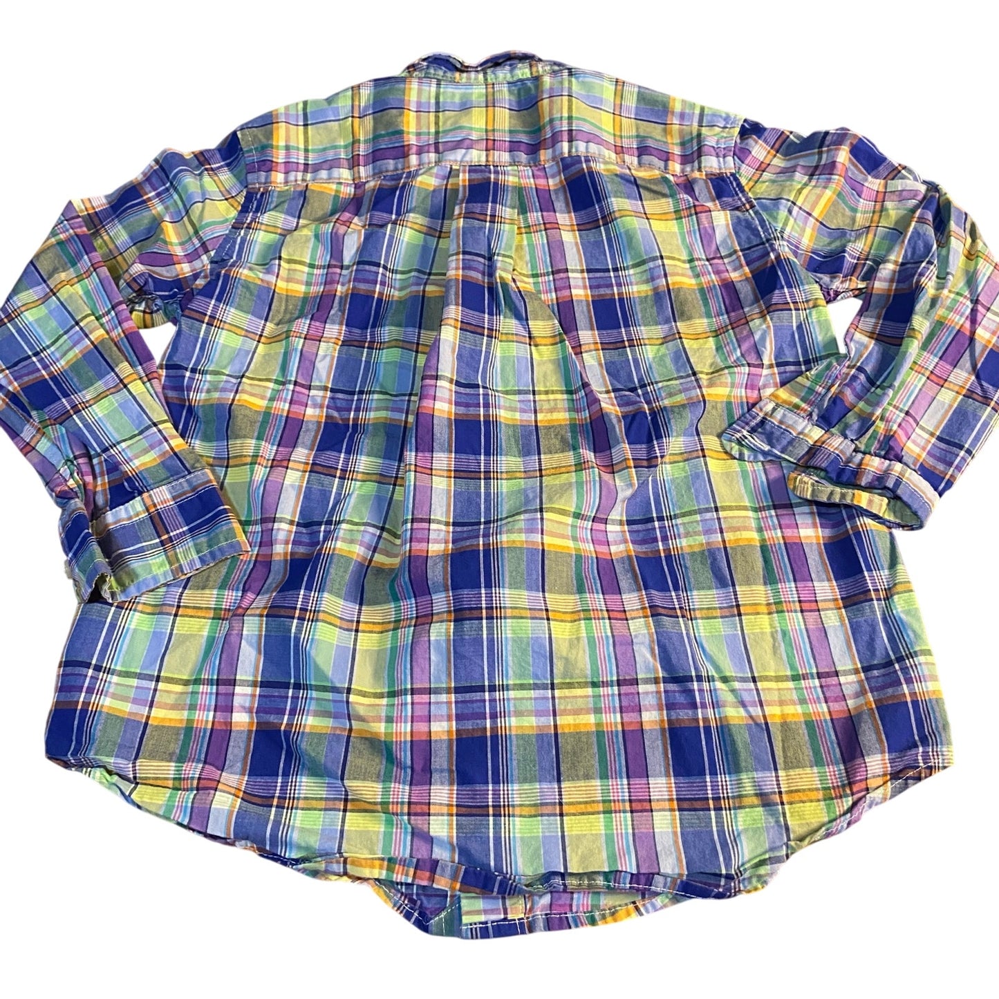 Ralph Lauren pastel plaid long sleeve button up boys dress shirt SIZE 5