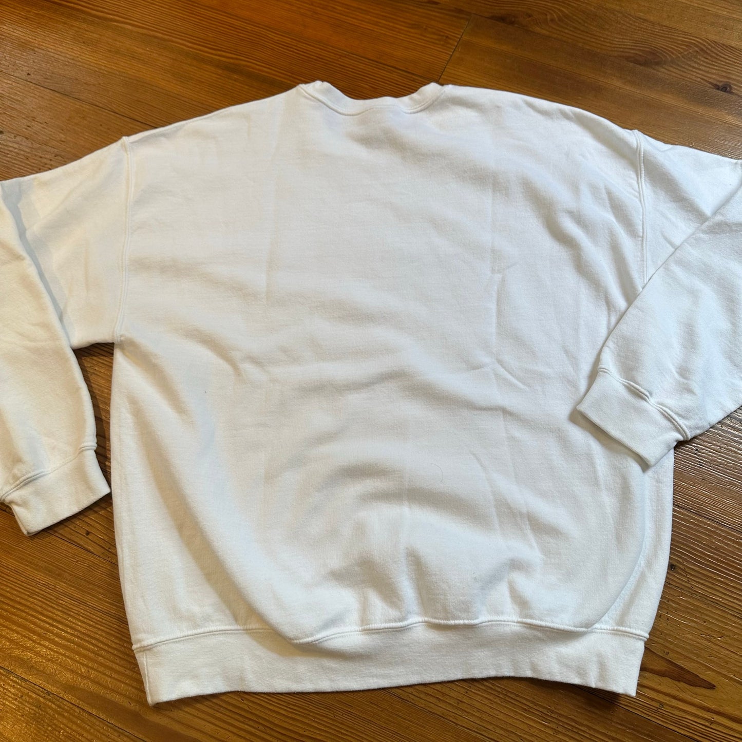 Popular Girl white Merci French graphic crew sweatshirt SIZE XL