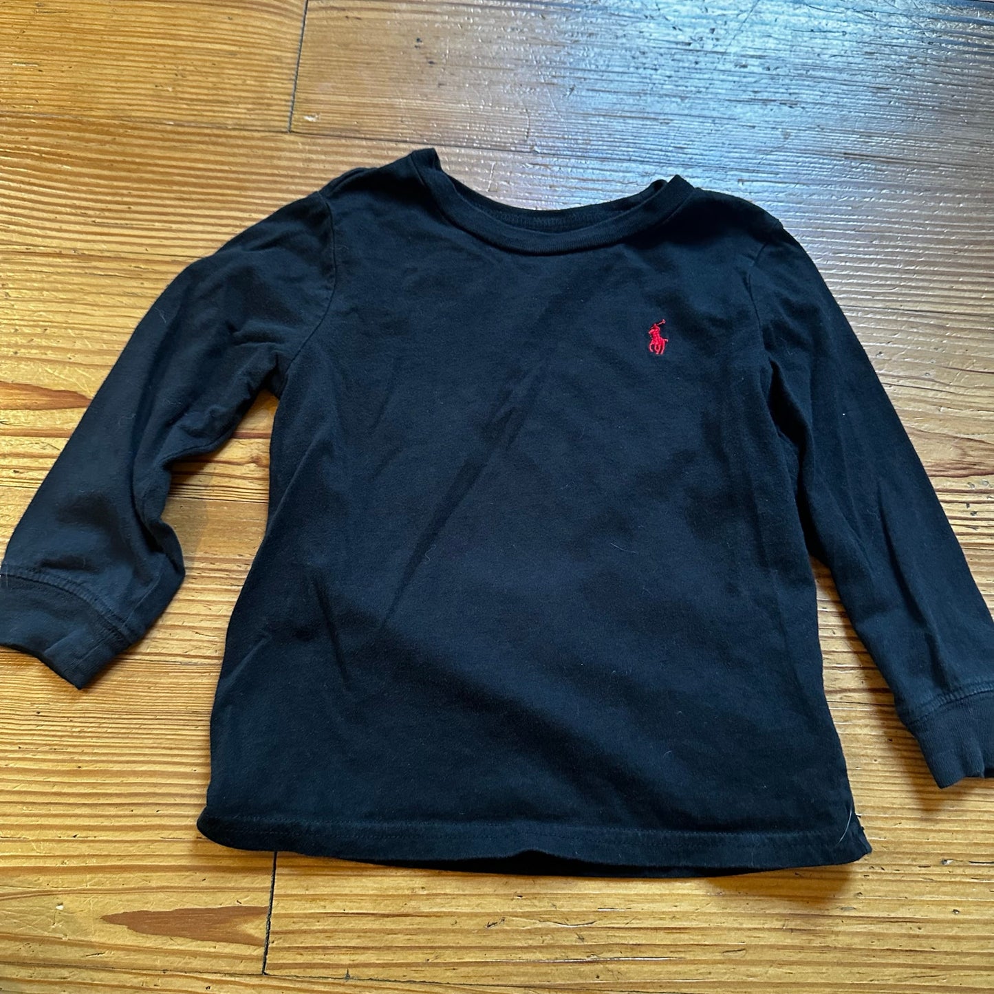 Ralph Lauren black cotton long sleeve emblem shirt SIZE 24M