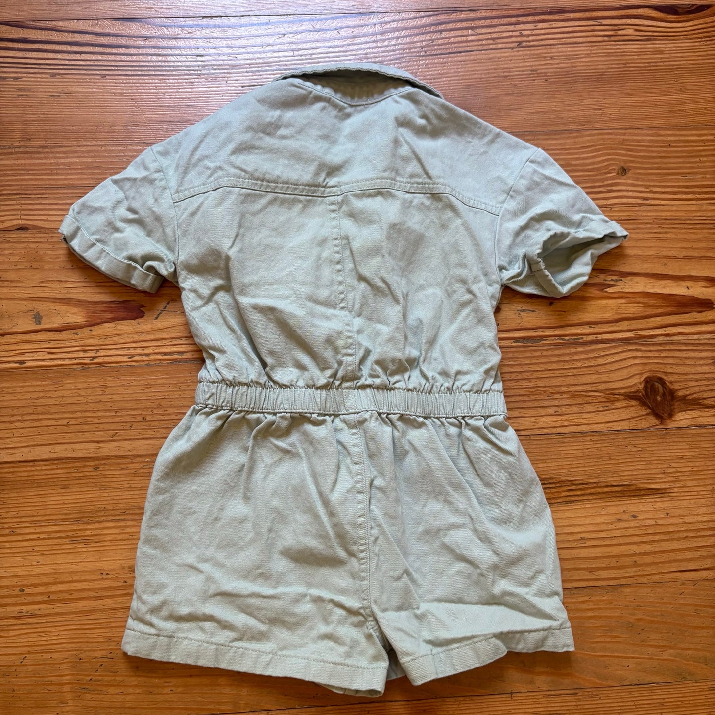 Derek Heart mint green smily face patch short sleeve girls romper SIZE 6