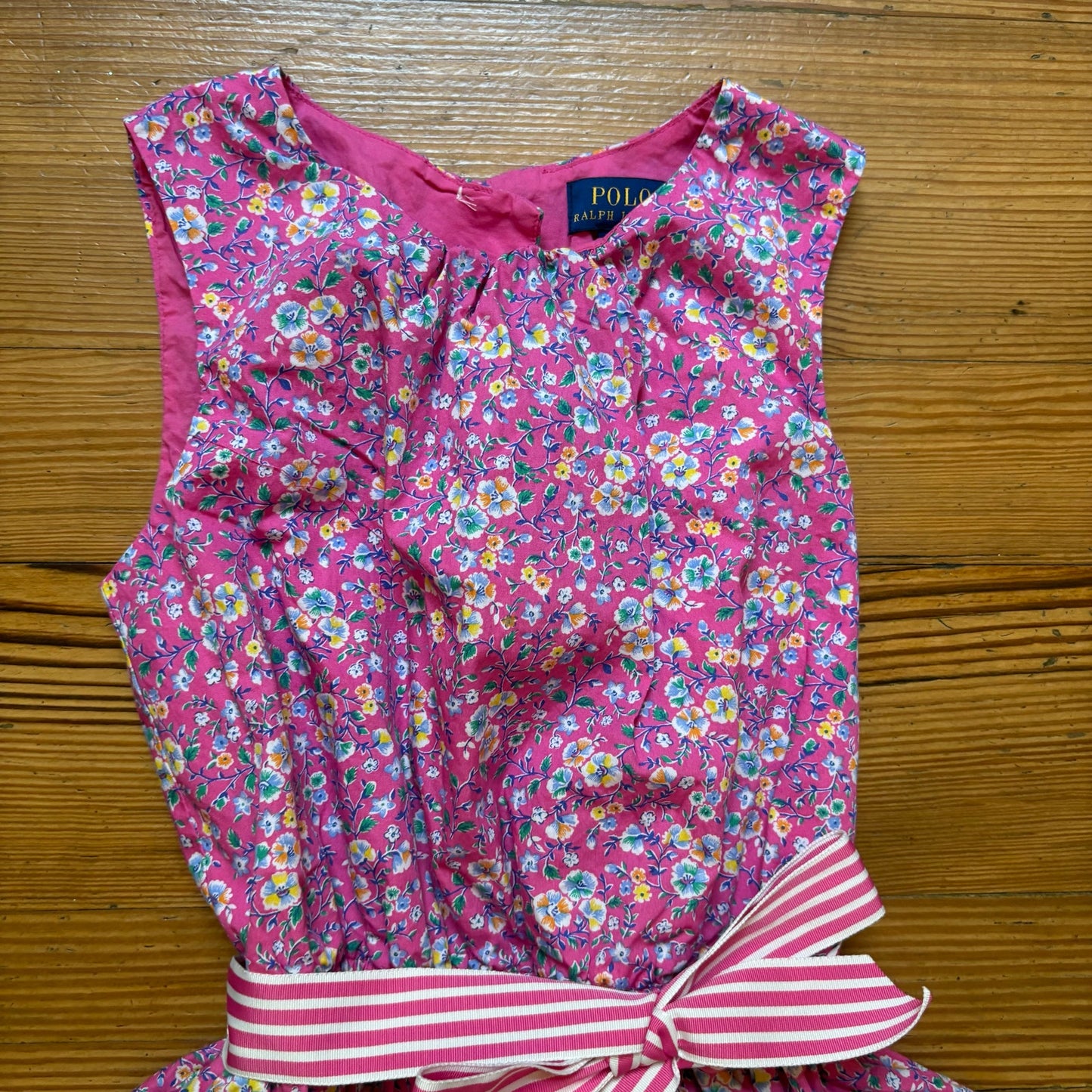 Polo Ralph Lauren pink sleeveless fit flare girls dress SIZE 10
