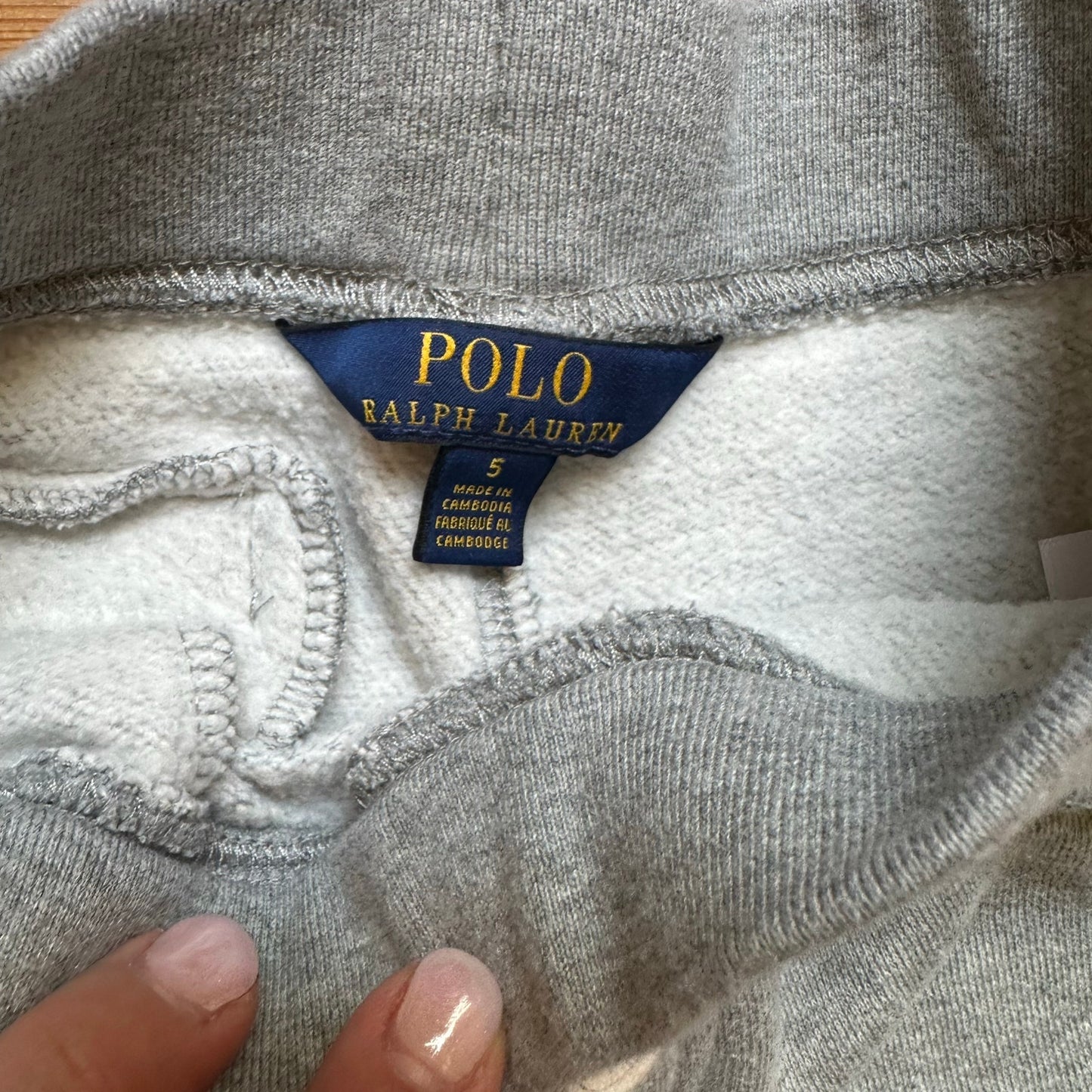 Polo Ralph Lauren gray navy pony elastic waistband sweatpants SIZE 5