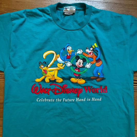 Disney World character vintage y2k millennium teal short sleeve shirt SIZE M