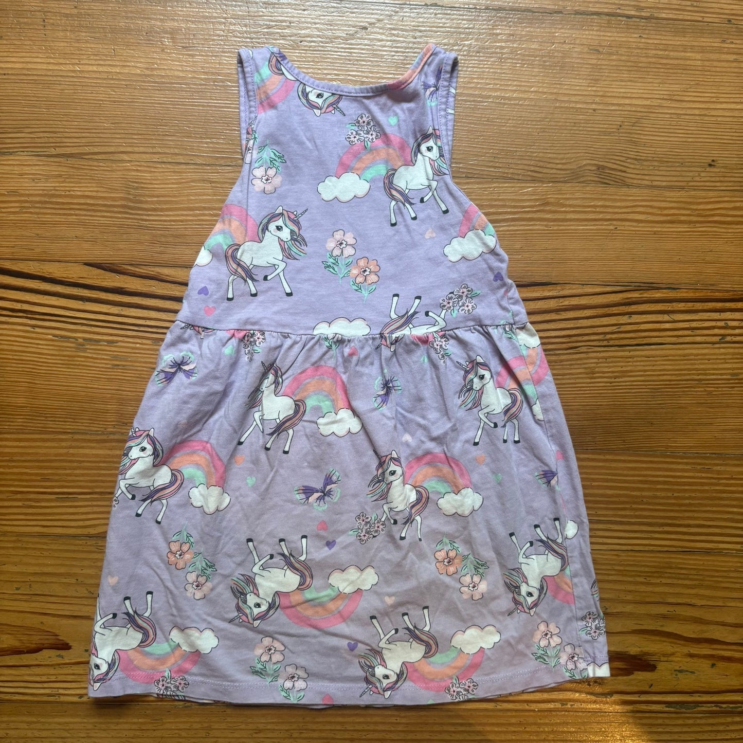 H&M purple unicorn sleeveless casual girls dress SIZE 3T