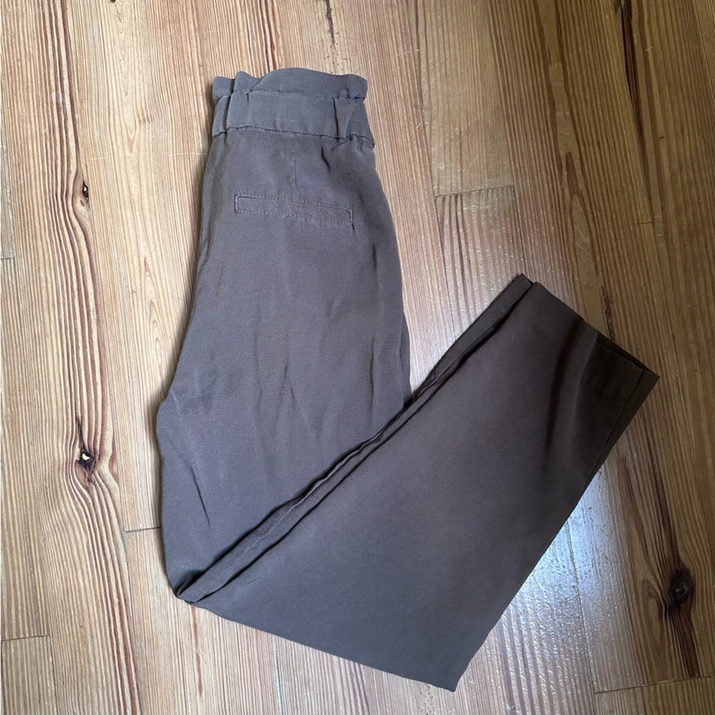 H&M brown high waist tie belt trouser pant SIZE 2