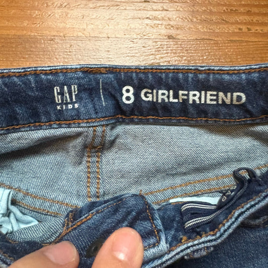 Gap dark wash girlfriend fit straight leg adjustable girl jeans SIZE 8