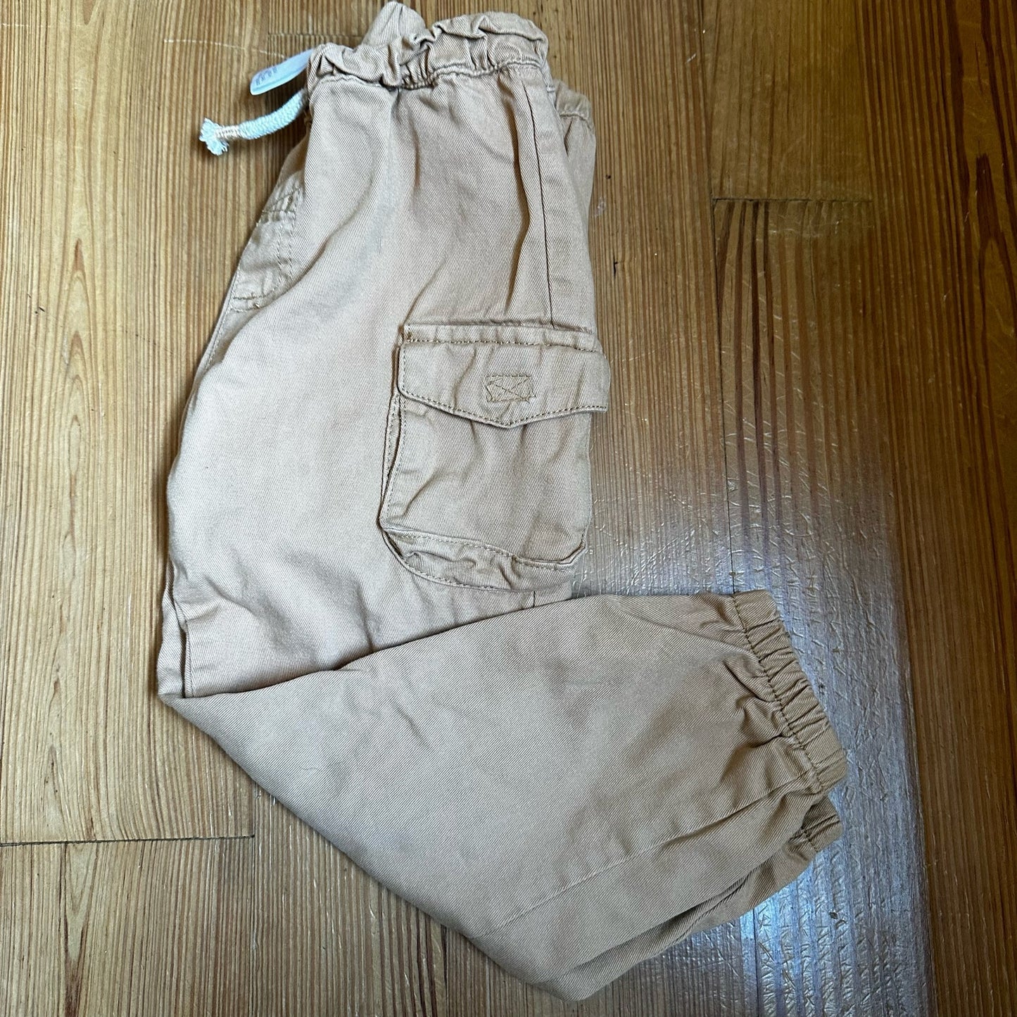 Tan toddler cargo drawstring joggers SIZE 4T