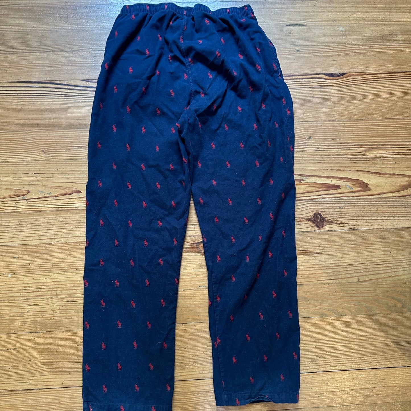 Polo Ralph Lauren navy blue red pony cotton drawstring logo pants SIZE M