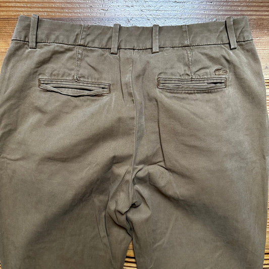 Lacoste khaki tan cotton trouser straight leg pant SIZE 10