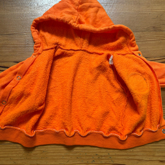 Clemson University Tiger vintage orange snap varsity hooded sweatshirt SIZE 3-6M